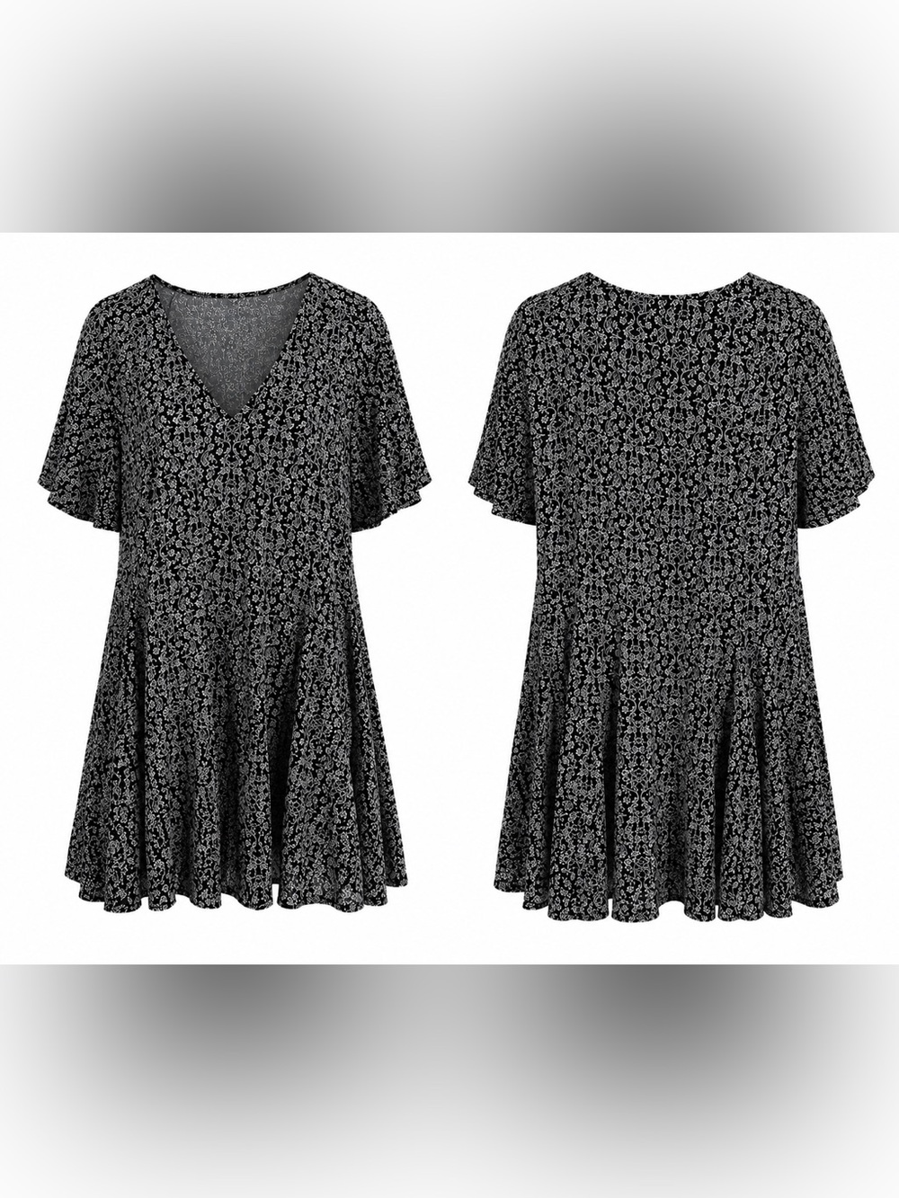 NWT Universal Thread Black & White Floral Swing Dress XL - Picture 4 of 8